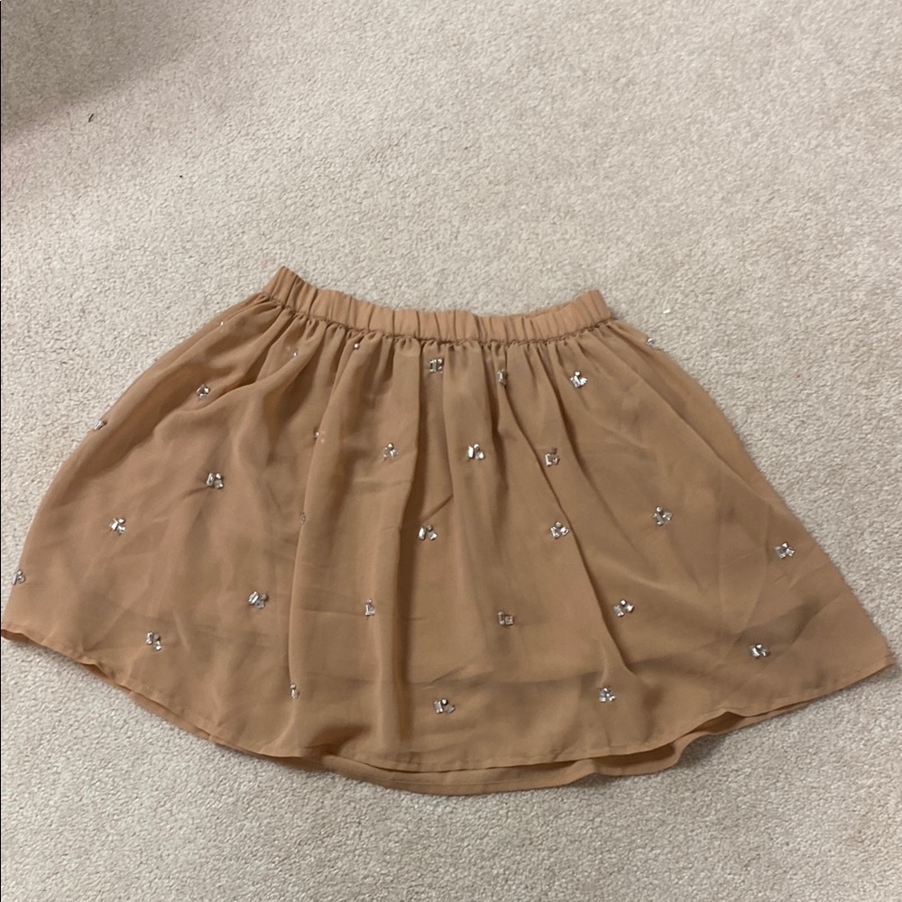 Tan Chiffon Skirt with Embellishments ❤️
